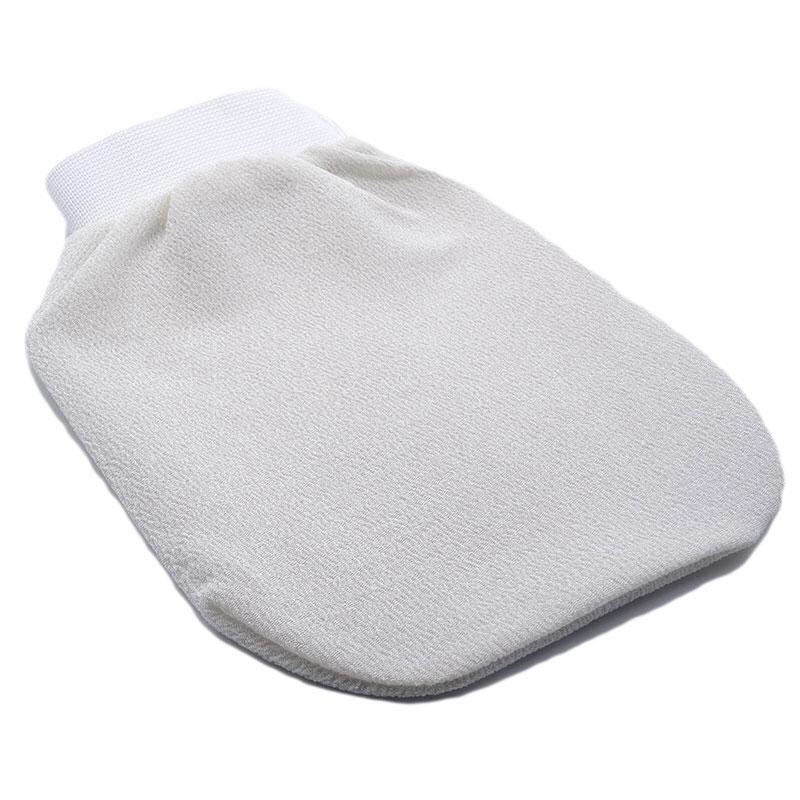 A white scrubbing glove with an elasticated wristband on a white background.