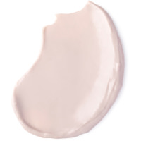 a small circular puddle of bright pink Fresh face mask, on a white background.