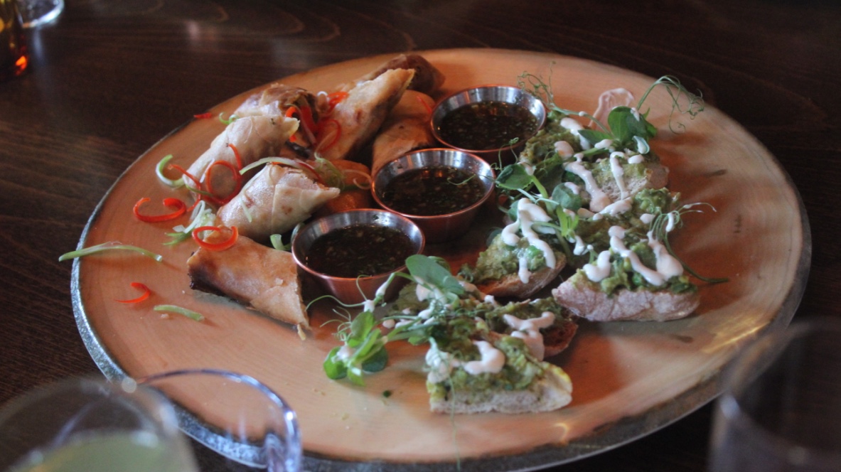 Banging The Plates | Banyan Bar and Kitchen Leeds Crispy Duck Spring Rolls on a plate.