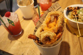 A Brilliant Brazilian Barbecue | Cabana Leeds Road To Rio Summer Menu Launch Some deep fried Squid with Sweet Potato Fries.