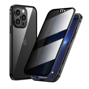 A tall rectangular metallic black iPhone, on a white background.