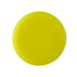 Fairytales Are Real | Lush Unicorn Horn Bubble Bar and Prince Charming Shower Cream A medium circular puddle of some neon yellow shower cream, on a white background.