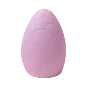 - [ ] A large bright pink Easter Egg shaped block of Soap that has a textured finish all over it, on a white background.