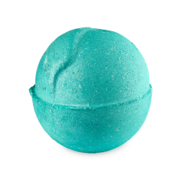 Some Day, when spring is here. We'll Find Our Love Anew | Lush Freshly Ever After Range A medium bright teal spherical shaped Bath Bomb that has some dark blue lustre all over it, on a white background.